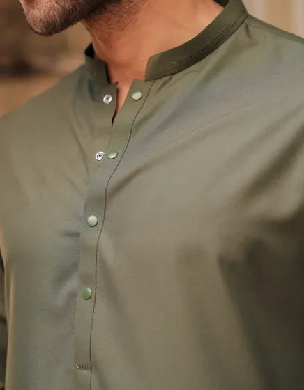 GREEN BLENDED CASUAL KAMEEZ SHALWAR