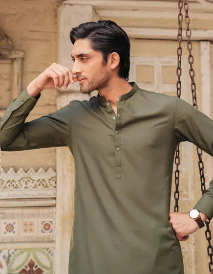 GREEN BLENDED CASUAL KAMEEZ SHALWAR
