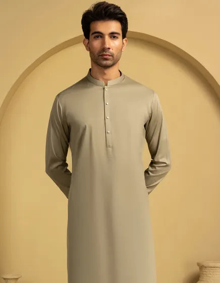 BEIGE COTTON CASUAL KAMEEZ SHALWAR