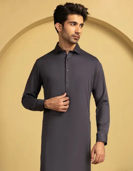 GREY BLENDED CASUAL KAMEEZ SHALWAR