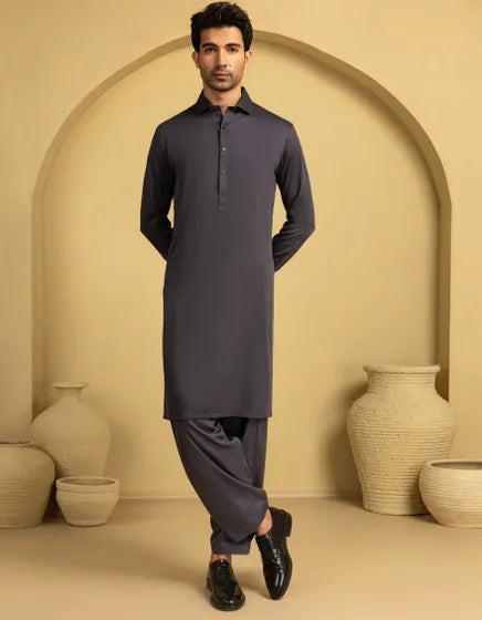 GREY BLENDED CASUAL KAMEEZ SHALWAR