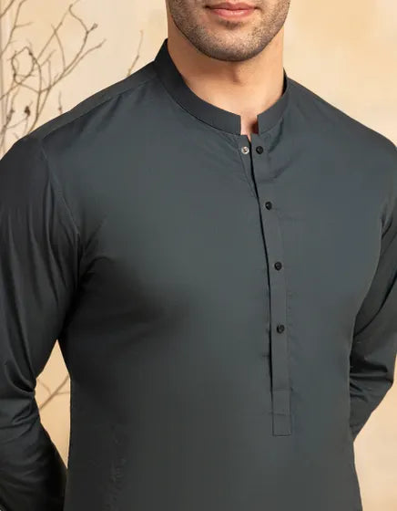 DARK GREEN COTTON CASUAL KAMEEZ SHALWAR