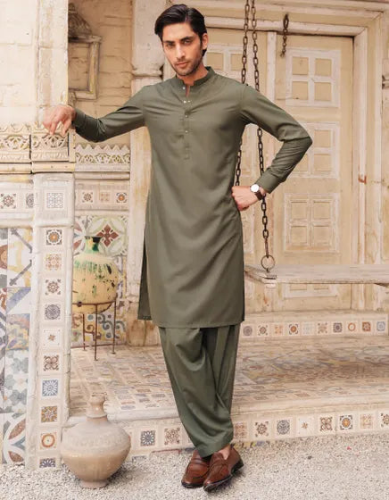 GREEN BLENDED CASUAL KAMEEZ SHALWAR