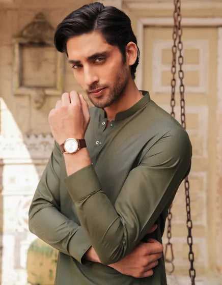GREEN BLENDED CASUAL KAMEEZ SHALWAR