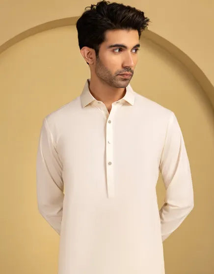 CREAM BLENDED CASUAL KAMEEZ SHALWAR