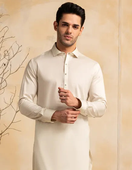 WHITE COTTON CASUAL KAMEEZ SHALWAR