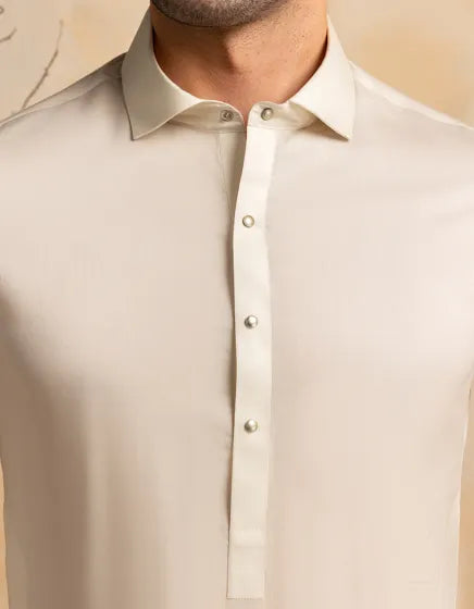 WHITE COTTON CASUAL KAMEEZ SHALWAR
