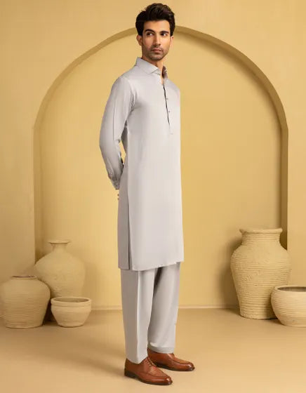GREY BLENDED CASUAL KAMEEZ SHALWAR