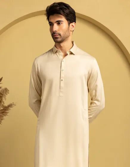 BEIGE BLENDED CASUAL KAMEEZ SHALWAR
