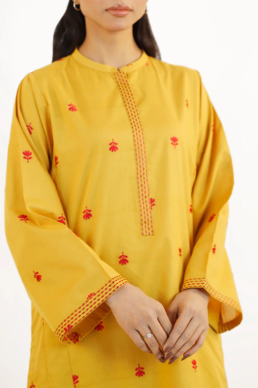 Embroidered Jacquard Cotton Stitched Shirt