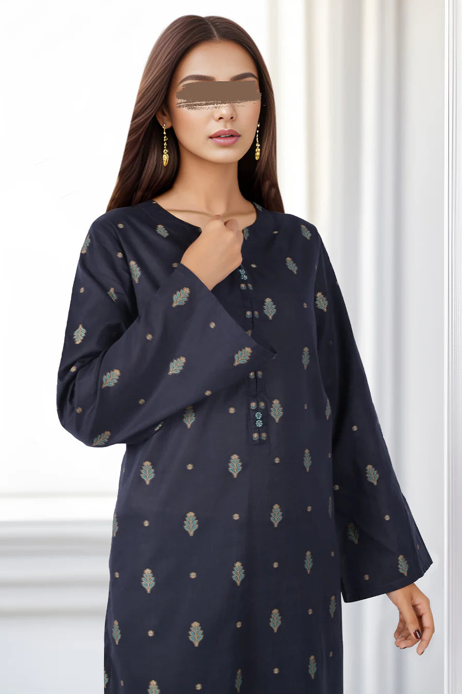 Jacquard Cotton Stitched Shirt