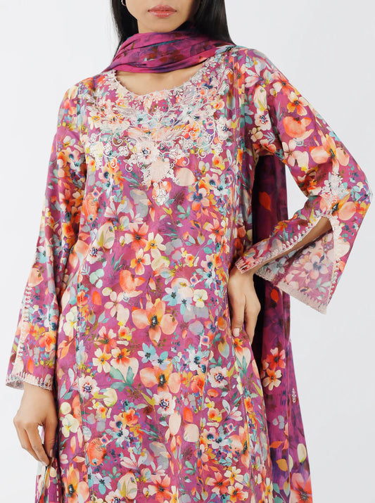 Embroidered Jacquard Cotton Stitched Shirt
