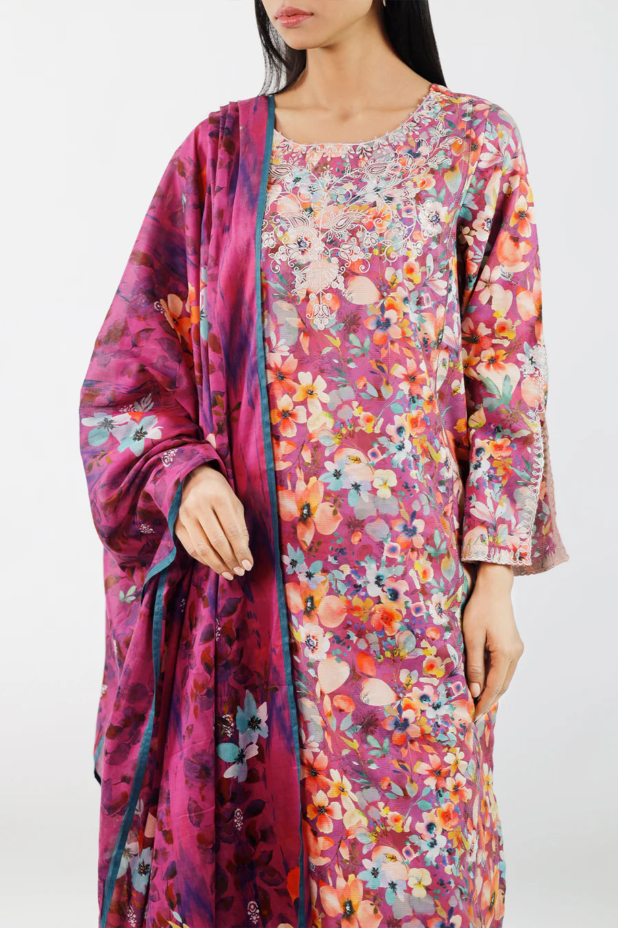 Embroidered Jacquard Cotton Stitched Shirt