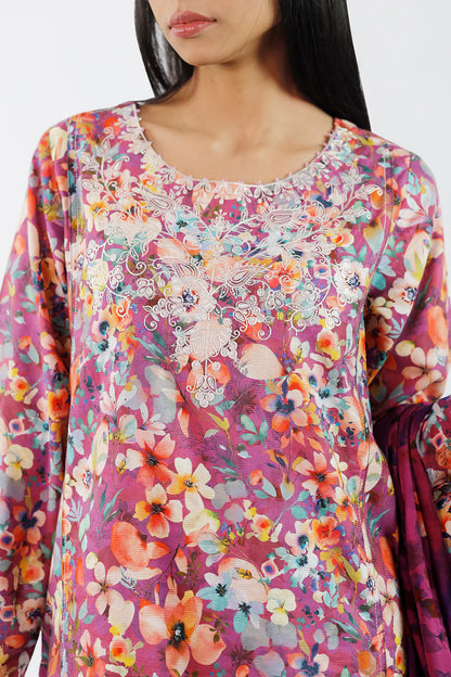 Embroidered Jacquard Cotton Stitched Shirt
