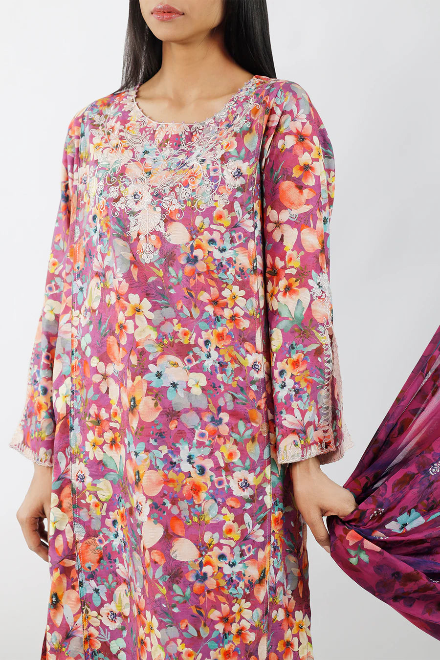 Embroidered Jacquard Cotton Stitched Shirt