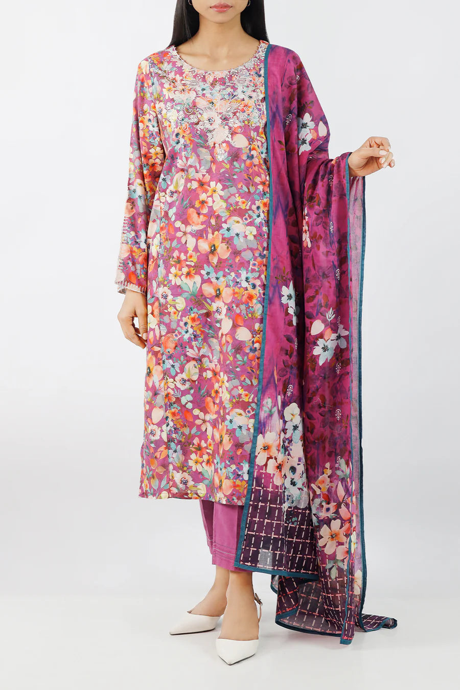 Embroidered Jacquard Cotton Stitched Shirt