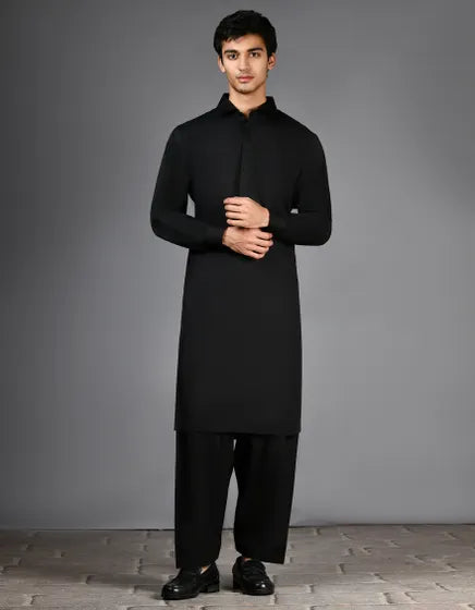 BLACK BLENDED CASUAL KAMEEZ SHALWAR