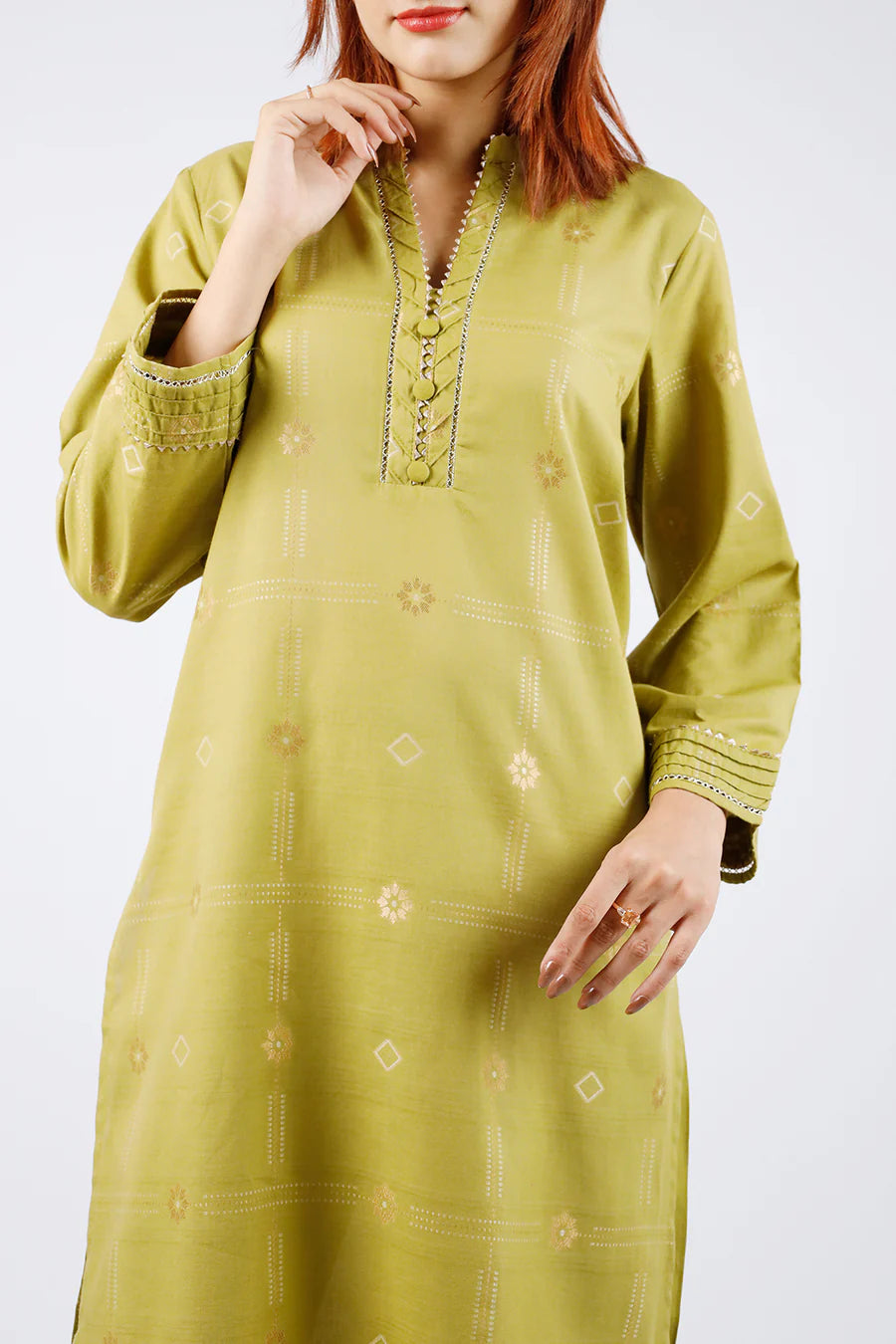 Jacquard Cotton Stitched Shirt