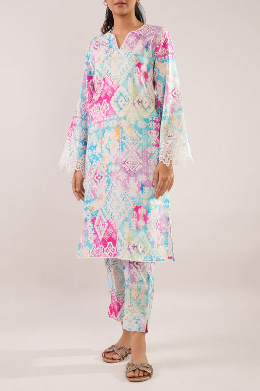 Printed Self Jacquard Stitched Shirt