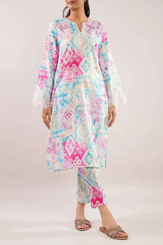 Printed Self Jacquard Stitched Shirt